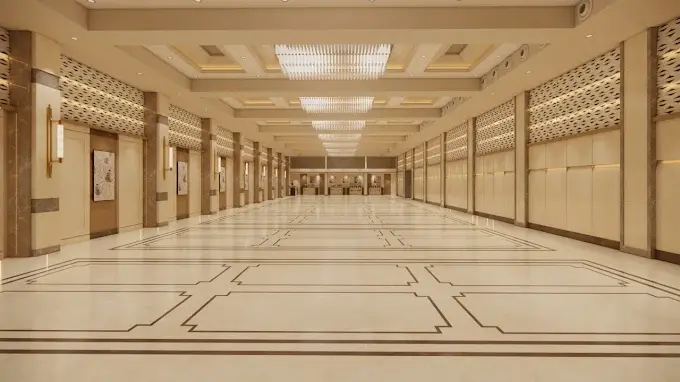 The spacious empty hall at Golden Banquet