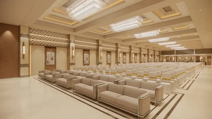 Wide view of the Golden Banquet hall